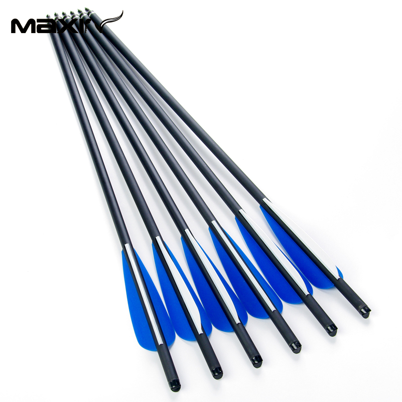 6pcs lot Hunting Crossbow 8 8mm Arrows Carbon 20 Spine 400 with Blue Turkey Feather Archery
