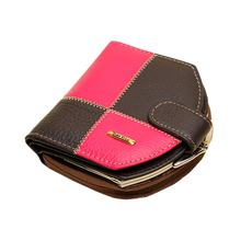 Women’s Wallets Patchwork Genuine Leather Purse Short Vertical Handbag Womens’ Coin Pouch Carteras Mujer Carteiras Femininas