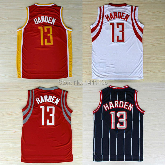 New Houston 13 James Harden Jersey Basketball jerseys Red White Retro Red And Retro Blue Stripes