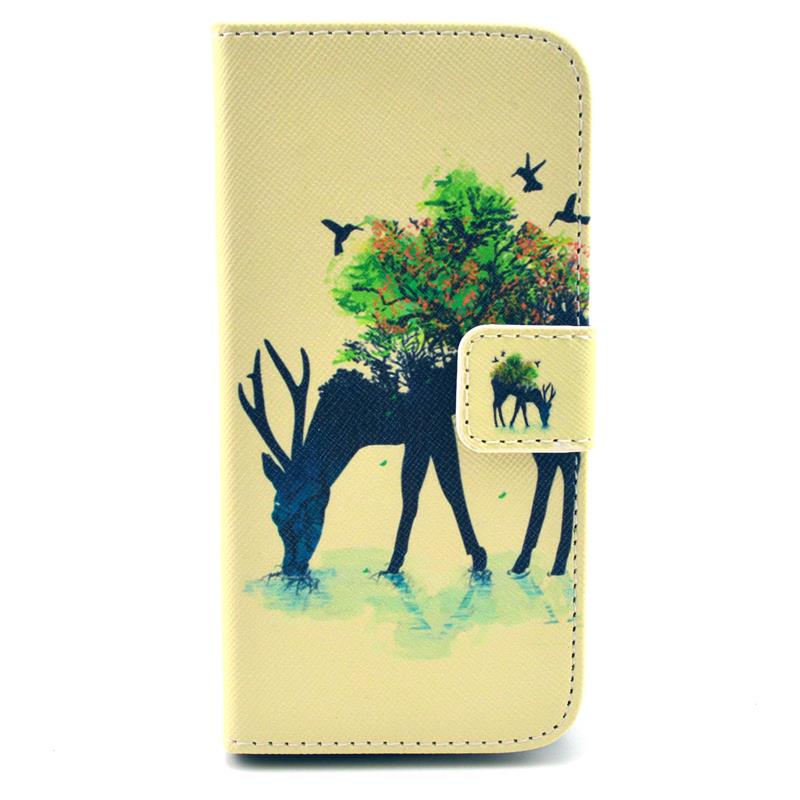 30 pcs/lot Retro Landscape Wallet Leather Case with Card Slot Stand For Samsung Galaxy S5 Mini