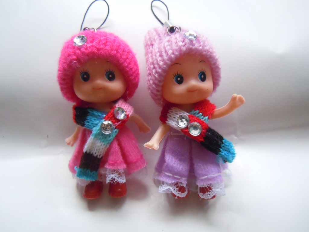 Здесь можно купить  8cm Confused doll mobile phone pendant   mini girls 8cm clown doll scarf doll wedding gift large  Игрушки и Хобби