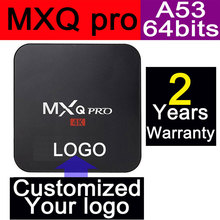 10pcs MXQpro Customized 2 years warranty 1GB/8GB KODI Amlogic S905 A53 64bits processor Smart Google Android TV boxes IPTV