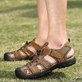 mozoeyu Toe Protect Men s Sandals Genuine Leather Soft Sole Casual Shoes Quality Outdoor Beach Shoes
