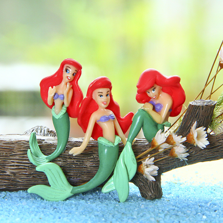 3pcs The Little Mermaid Toys Princess Theme Action Figures