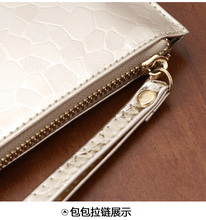 2016brand bolsas mujer women femme long 3color wallet zip clutch handbag with wrist band female phone