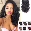 9A Virgin Body Wave Clip In Human Hair Extensions 120g Clip In Wavy Hair Extensions Malaysian