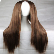 hot 75cm long wig carve women straight party wigs cheap synthetic wigs blonde Red Black Brown