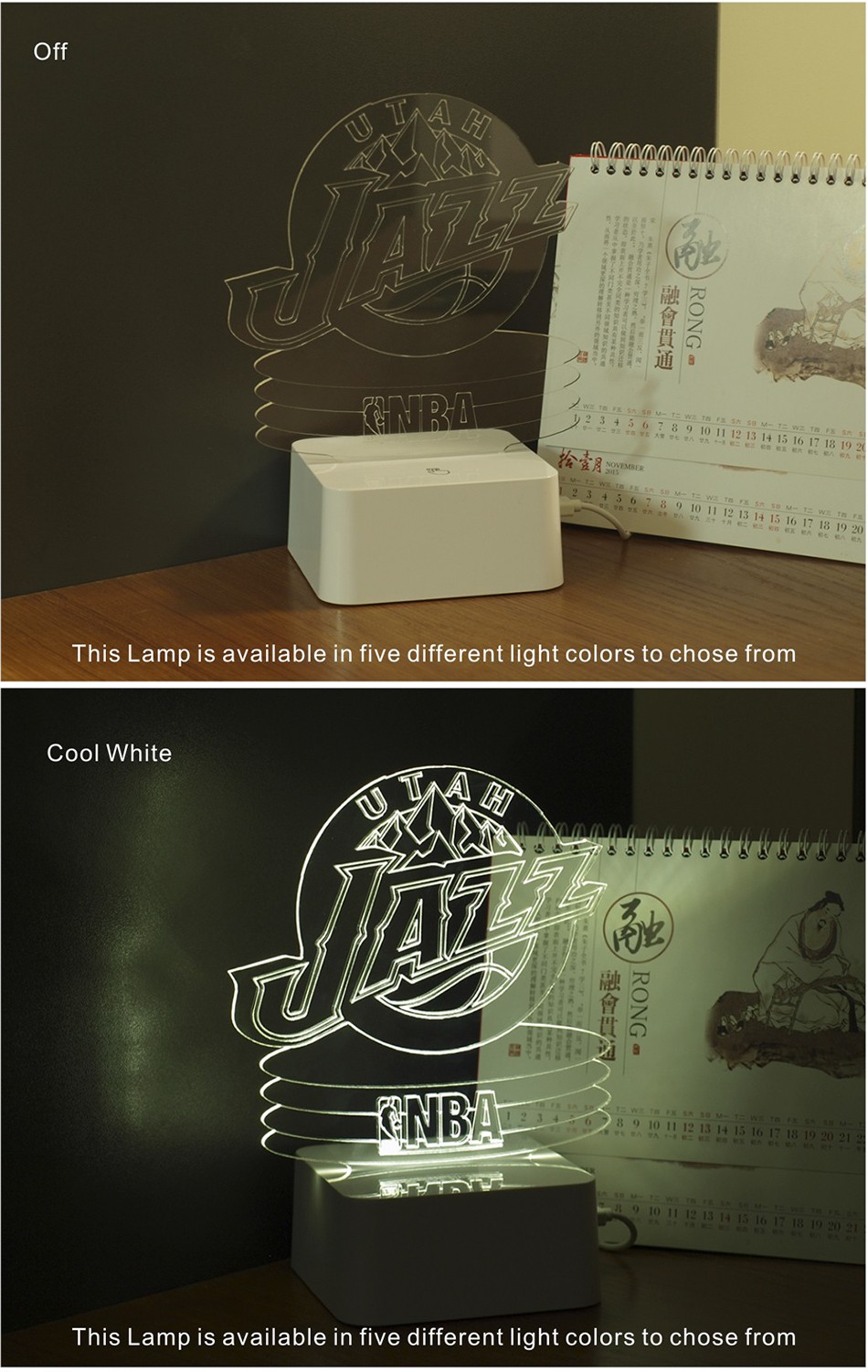CNHIDEE Micro USB Utah NBA Lamp for Jazz Basketball Shaped 3D Night Light as Led Luz De Noche (3)