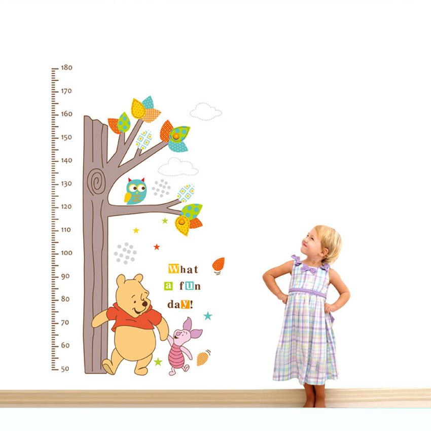 Removable Children Height Wall Stickers Cartoon DIY Home Decor for Family School Nursery Kids Room Decals Vinyl Art Murals