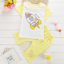 2016Summer 2pcs set Newborn Baby Clothing Sets 4 24M Brand kids Clothes Bamboo Fiber short sleeve