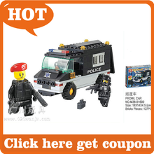 Compatible With LegoBuilding Block Set SLuBan M38-B1600 Riot cop/car 128PCS,3D Model,Educational building blocks