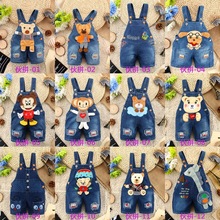original single 2015 New Spring Autumn Boy Girl bib Overall Jumpsuit Jeans Children Jean Trousers Baby