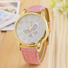 Nueva masculino del relogio mujeres reloj de cuarzo de la alta calidad mujeres de la joyería digital del reloj de la mariposa reloj de cuero envío gratis