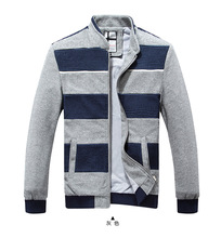 2014 Autumn Winter Spring New Style High Quality Fashion Popular Stripe Patchwork Slim Young Men Outdoor