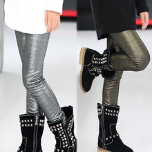 Girls Spring 2015 new fashion pearl leather leggings kids leggings pants girl legging