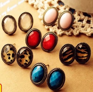 wholesale factory vintage jewelry oval small sexy leopard earrings Free Shipping EM77