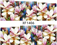 Water Transfer Nail Art Stickers Decal Elegant Lady Beauty Colorful Flowers Design DIY French Manicure Foils