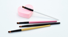 2 PCS LOT Hot Sale High Quality Solid Wooden Handle Angled brow brush Eyebrow Brush Woman