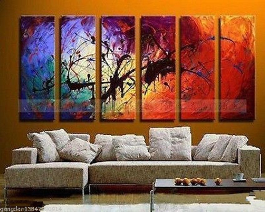 Buy LARGE 6 piece Modern Abstract Asian Art Oil