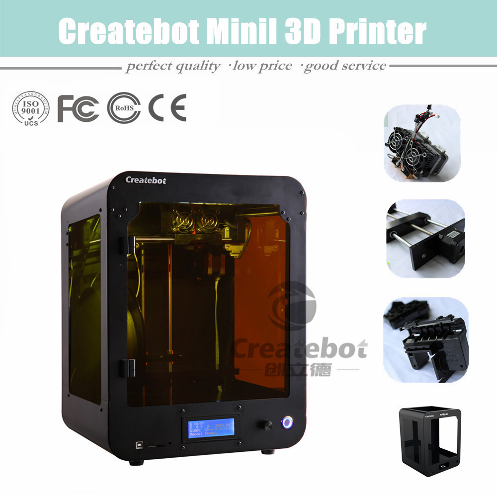 Hot Sale Smart Model Material 1 75mm PLA ABS Createbot Mini 3D Printer with Heatbed and