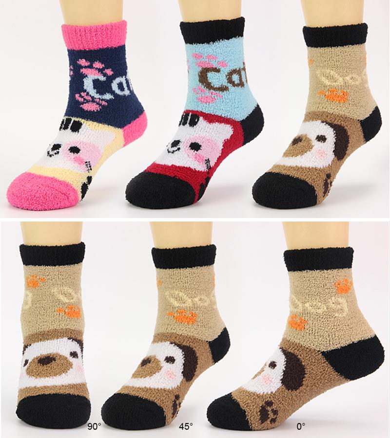 cute animal print Thick Coral velvet children socks for winter high quality kids home sock cotton socks keep warm 1-12 years