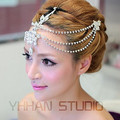 New 2015 Free Shipping Czech Crystal Frontlet Tiara Bridal Hair Accessories Hair Jewelry Wedding Jewelry Wedding