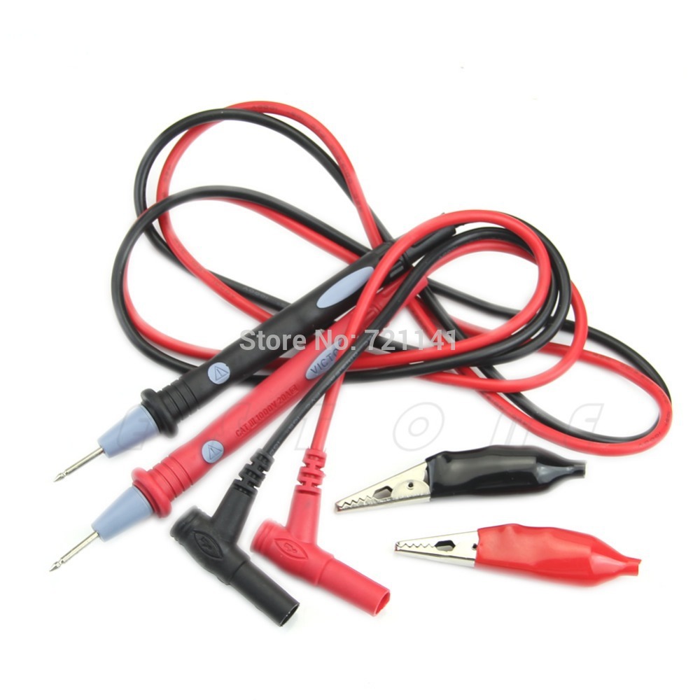 Free Shipping 20A 1000V Clamp Multi Meter Multimeter Probe Test Lead + Alligator Clips