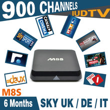 M8S Android Iptv Set Top Box With 6 months Iudtv Iptv Apk Free Includes 900 Channels Sky sports