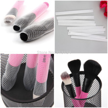 10pcs set Makeup Cosmetic Beauty Brush Protector Pen Guards Make up Brushes Sheath Mesh Netting Protector