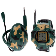200m Receiving Range Camouflage Interphone Wrist Walkie Talkie Watch Set with Compass Batteries
