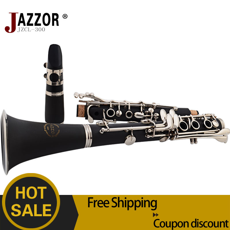 Free shipping professional Clarinet 17 Key Bb Flat Soprano Nickel Plated Exquisite with Clarinet case reed Cleaning Cloth Gloves