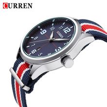 Curren 8195 deportes relojes de cuarzo mate dial relojes hombres Multicolor nylon correa reloj del reloj Relogio Masculino envío gratis