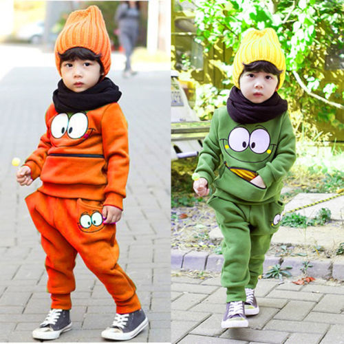 Free shipping Baby Boys Girls Kid SportsWear Tracksuit Outfit Smiling Face Unisex Suit Autumn