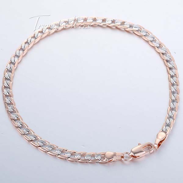 4mm 18K Silver Gold Filled Bracelet Curb Bracelet Wholesale Promotion Mens Womens Jewelry Gift 7 11inch