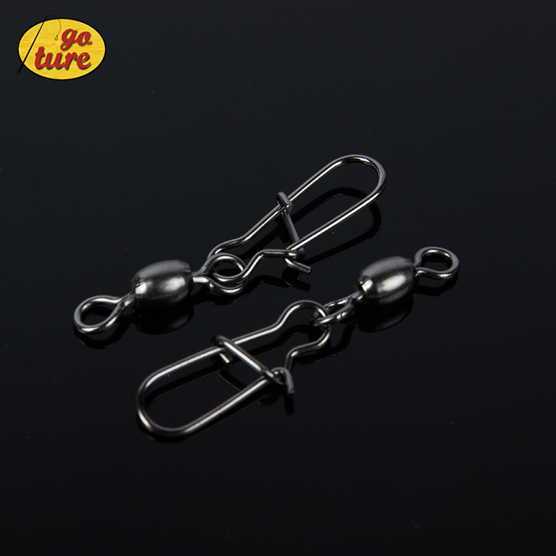Goture High Quality 200pcs/lot Crane Swivel with Nice Snap Size 7, 5, 3, 1 Fishing Connector Hooks Fishing Terminal Tackle Box