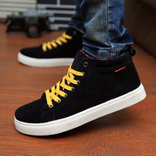 2015 winter autumn high top fashion men shoes casual breathable flats adult male loafers sneakers size