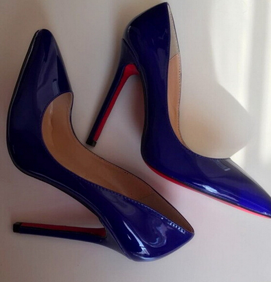 blue red bottom heels