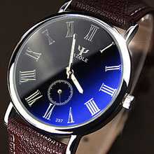 Nuevos hombres mujeres Top de lujo marca números romanos clásicos correa de cuero del negocio del reloj Digital de cuarzo relojes para hombre