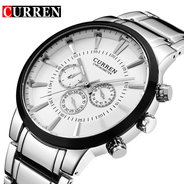 Zegarek męski CURREN elegancki klasyczny 3 ozdobne tarcze kolory