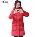 MOGE women long winter jacket red warm basic jacket thick manteau femme hiver casaco feminino inverno