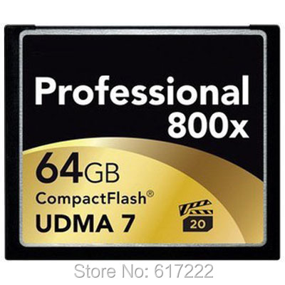 Free shipping 120MB s Brand 32GB 64GB 800x CompactFlash Card UDMA 7 CF Compact Flash Memory