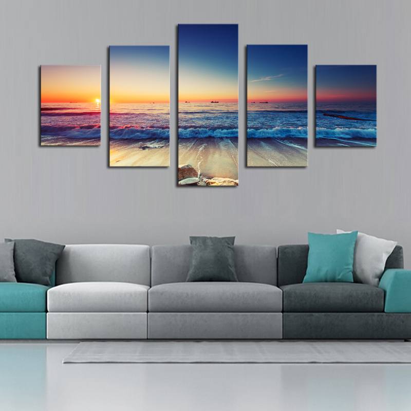 5 Piece(No Frame) Color wavesModern Home Wall Decor Canvas Picture Art HD Print Painting On Canvas for Living Room