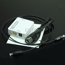 TV Optical SPDIF/Coaxial Digital to RCA L/R Analog Audio Converter Headphone Out