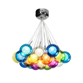 Free Shipping Modern Glass Pendant Light with Led G4 Retrofitted Bulbs 19 Lights Color Glass Living