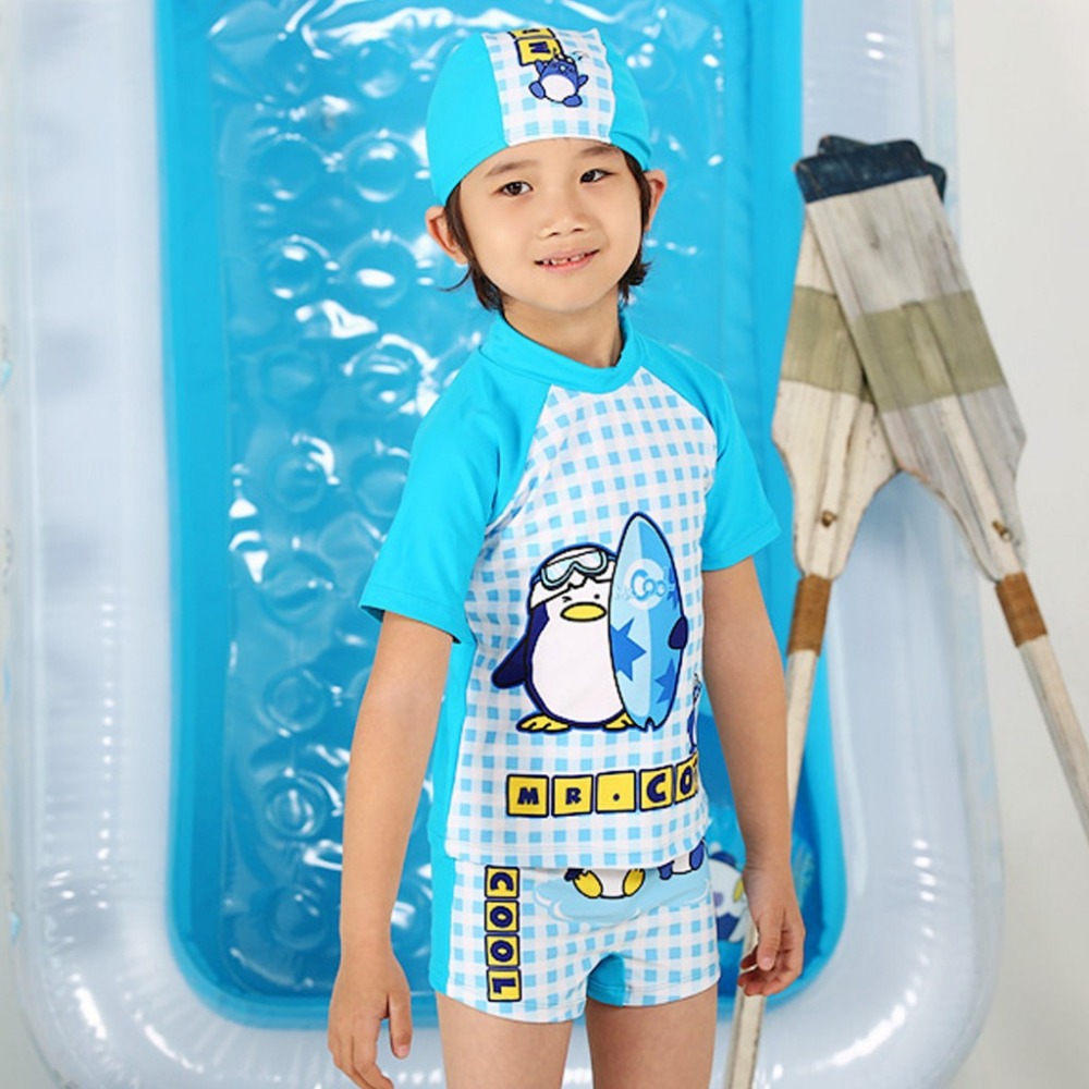 (1pcs/lot)New Fashion Cartoon Pattern Nylon Acrylic Children Rash Guards Two Piece Swimwear Summer Beach Surfing Clothes