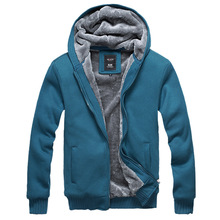 2015 Winter Extra Thick Velvet Hooded fleece warm Mens Hoodies and Sweatshirts Sport Jackets and Coat