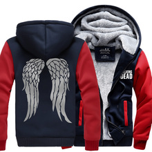 H0007 New Winter Jackets and Coats The Walking Dead hoodie Anime Fashion Hooded Thick Zipper Men Sweatshirts