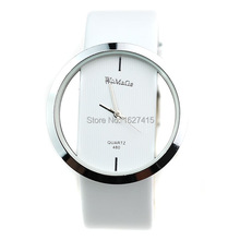 New 2015 Fashion men sports watches contracted business quartz watch transparent dial leather strap watches relogio