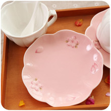 Japanese Ceramic Tea Cups Teapot Coffee Cup Set Green Pink Sakura Coffee Mug Set With Tray
