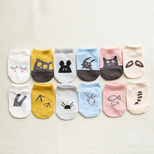 3Pairs 2-6 Years Summer Asymmetry Kids Boys Girls Anti Slip Floor Sole Meias Toddler Calcetines Promoted Baby Children Fox Socks